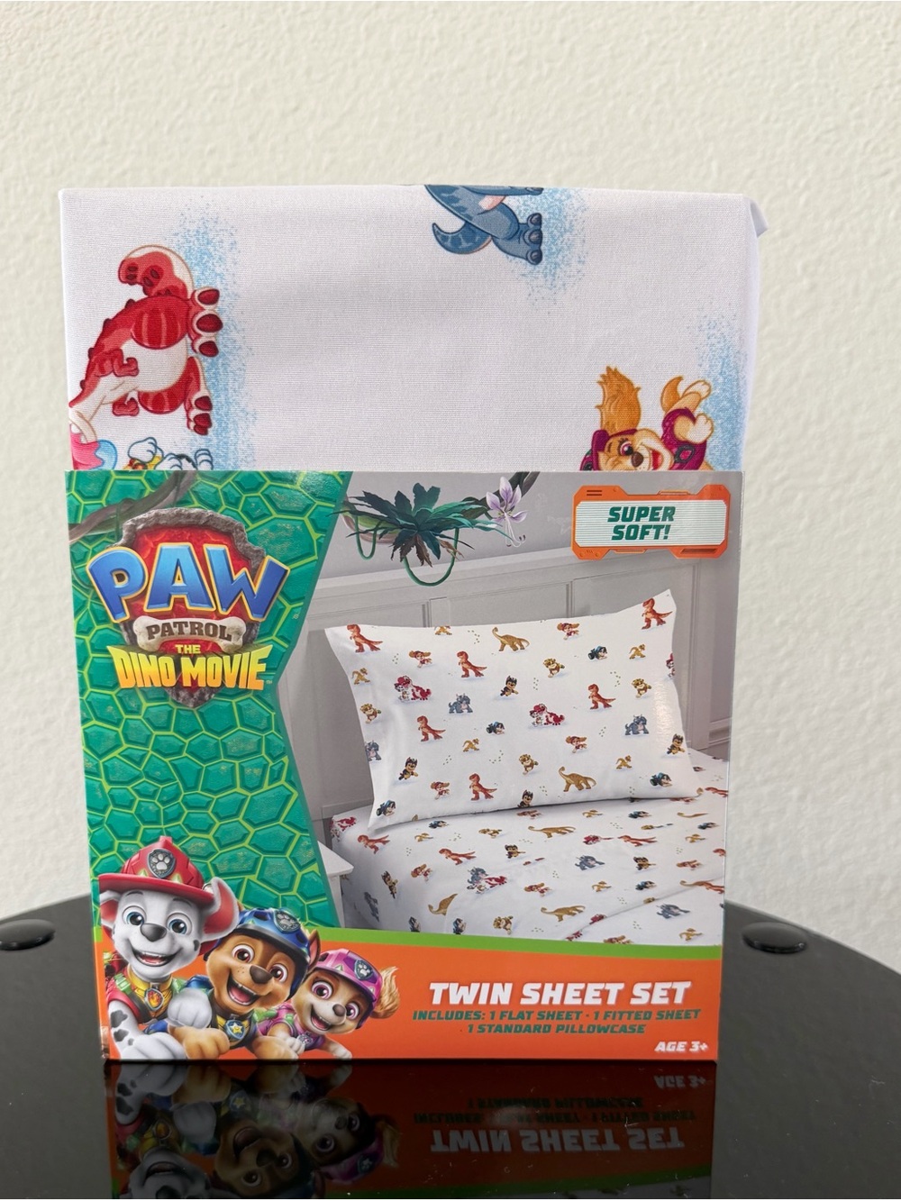 PAW Patrol The Dino Movie Twin Sheet Set 3pc Dinosaur 100% Polyester